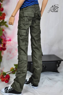 taobao agent M3 BJD baby clothing shopkeeper recommended 4 points and 3 points and uncle industrial style multi -pocket army green trousers