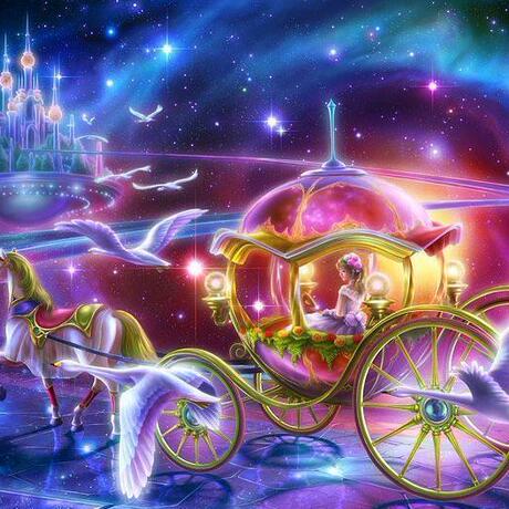 深闺精准印花十字绣新款客厅欧式名画人物 白雪公主与马车混绣