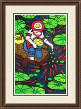 Китайский Чунцин Цицзян крестьянская гравюра « Загорающий перец » Домашняя декоративная настенная живопись / чистая ручная гравюра по дереву