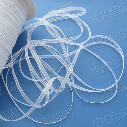 Белая шифоновая прозрачная лента, 3mm, 910м