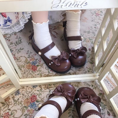 taobao agent Spot goods【Miss Beiya】The bottom and the round head cute bow JK Lolita princess women's singles shoes