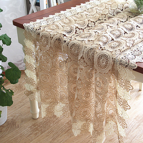欧式水溶蕾丝桌布纯色万缕丝满工镂空台布精品抽纱刺绣桌布钢琴巾