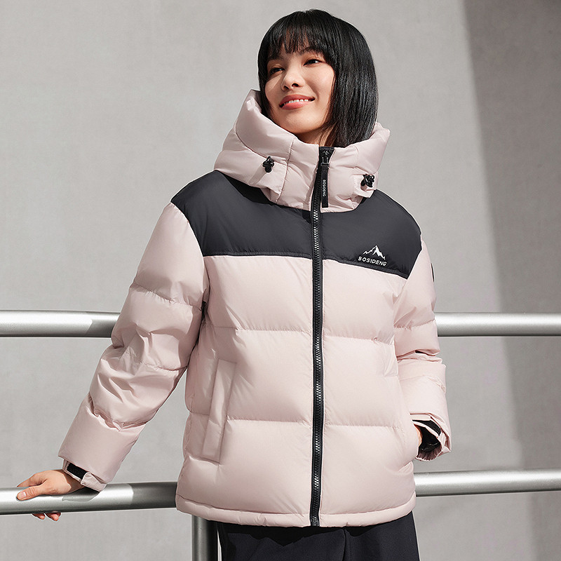 波司登新款羽绒服女短款男女同款时尚运动连帽百搭保暖面包服 保时实拍商品图