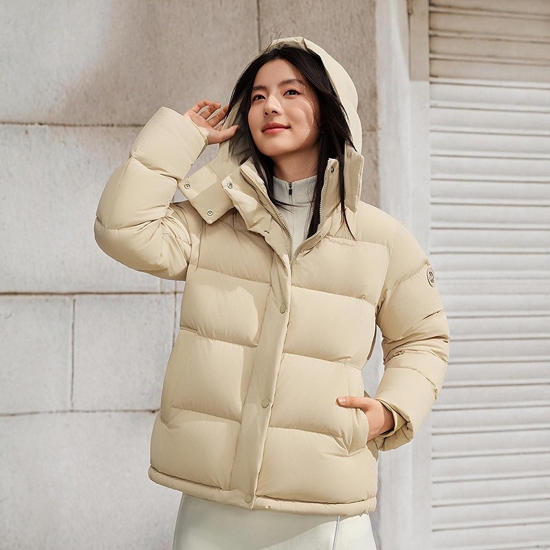 【白月光】波司登新款羽绒服女短款弹力舒适生活2.0收腰显瘦 光款实拍商品图