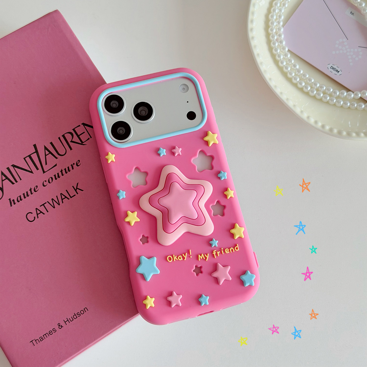 Layered Star Artwork Okay My Friend iPhone Case