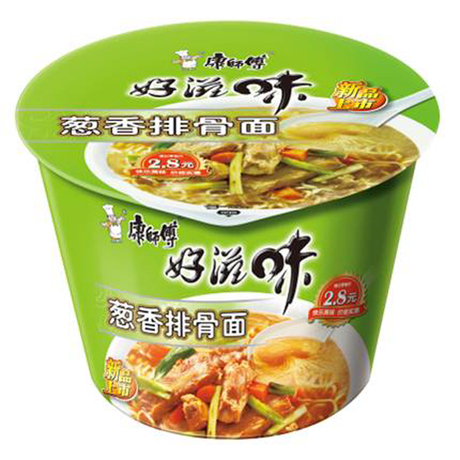 【天猫超市】康师傅好滋味葱香排骨桶面 98g/桶