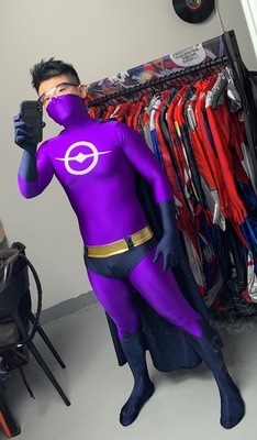 taobao agent Purple heroes, genuine bodysuit, clothing, trench coat, tight, cosplay