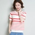 Mùa xuân và mùa hè phong cách mới ngắn tay của phụ nữ Hàn Quốc áo len đan áo len mỏng đế băng lụa trên cùng rỗng kích thước lớn hoang dã - Áo phông Áo phông