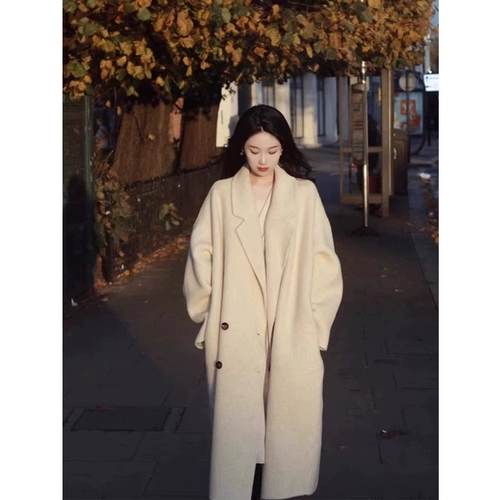 Демисезонный длинный пуховик, шерстяной вкладыш с пухом, шерстяное пальто, увеличенная толщина