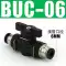 ốc vít rút Van khí nén BUC-6-10 van tay 8mm van khí quản chuyển đổi van 12mm bằng tay thẳng-thông qua van đầu cắm nhanh đinh tán nhôm đặc