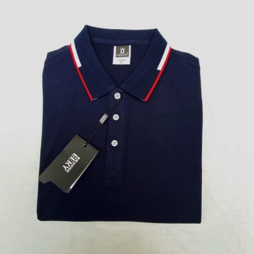 Хлопковая тонкая летняя футболка polo для работы, короткий рукав