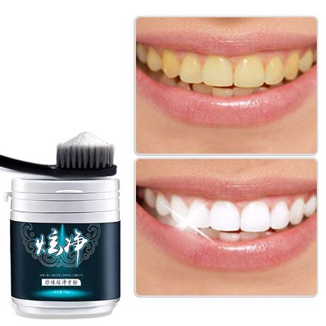 洗牙粉珍珠炫净美白非面膜去黄牙黑牙烟牙牙垢烟渍牙结石洁牙素白