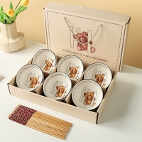 Марионетка для верблюжьей ткани 6 мисок 6 палочек для палочек (подарочная коробка)