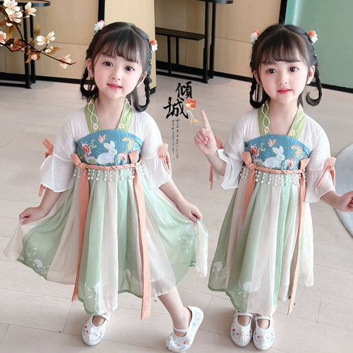 Ханьфу, летняя одежда, платье, летняя тонкая юбка на девочку, китайский стиль