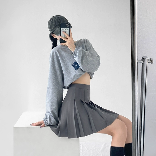 Летняя юбка в складку, цветное демисезонное защитное белье, мини-юбка, высокая талия, по фигуре, А-силуэт