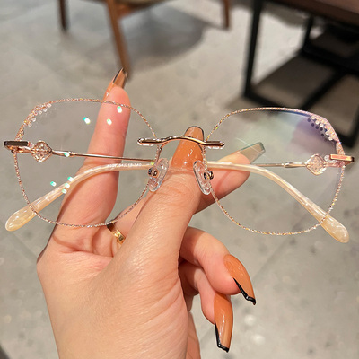 taobao agent Frameless myopia Glasses Female Korean version of Chao Suyan online can be equipped with pure desireless frameless eyes frame mirror frame men
