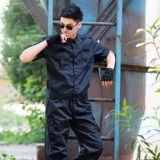 Комплект, рабочая черная униформа, износостойкий осенний демисезонный пуховик для тренировок