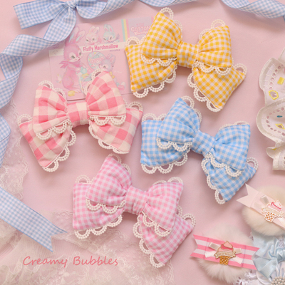 taobao agent Creamy Bubbles Original Lolita Super cute 呲 Sweet, soft, three -dimensional hand -made bow AP sweet