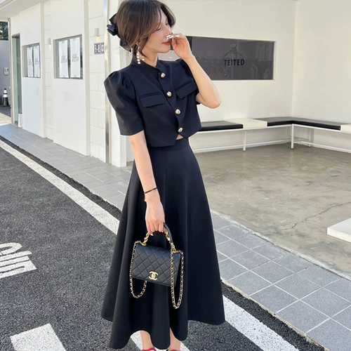 Летний модный комплект, элитная юбка, в стиле Шанель, изысканный стиль, в западном стиле