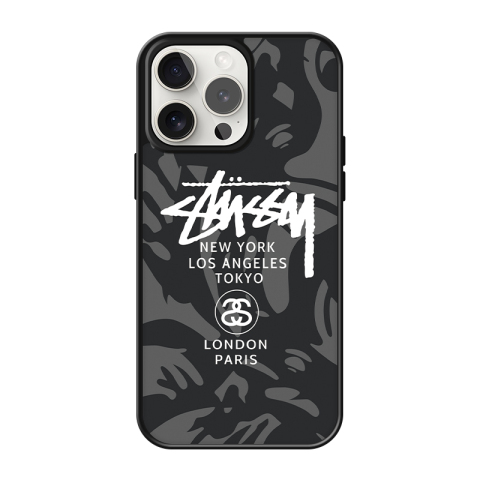STUSSY Matte Red & Black Camouflage Magsafe Pro/Plus/Max/Air – 17, 16, 15, 14, 13, 12 iPhone Case