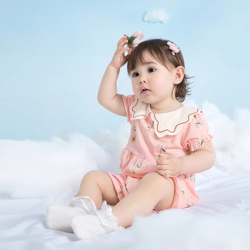 Детский комбинезон, летняя одежда для новорожденных, хлопковое тонкое летнее боди для раннего возраста для девочек, короткий рукав