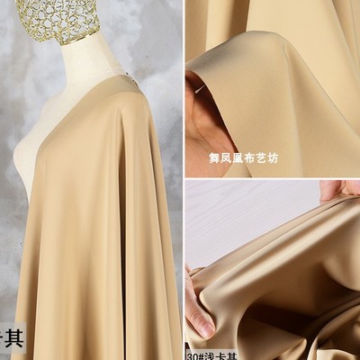 taobao agent Khaki ice porcelain air layer, cool and smooth, solid space cotton fabric, knitted four-sided elastic clothing design