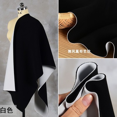 taobao agent Black -and -white two -color double -sided warm TR clip -in space cotton cotton coating thick air layer sweater jacket fabric