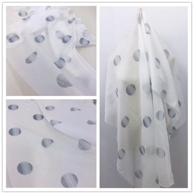 taobao agent Fresh Tencel Cotton Chiffon Black and White Polka Dot Printed Fabric Fashion Dress Window Screen Shirt Fabric