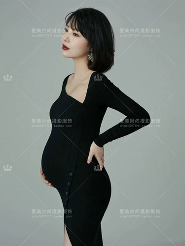 Черная фотография подходит для фотосессий для беременных, цветной высокий ростомер, платье, одежда, новая коллекция