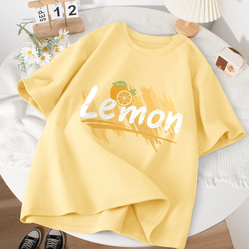 Летняя футболка с коротким рукавом, хлопковая милая летняя одежда, подходит для подростков, оверсайз, короткий рукав