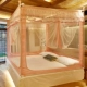 Cửa lưới chống muỗi ba cánh mở khóa vuông hàng đầu công chúa mã hóa đôi nhà yurt ngồi giường tài khoản chống bé ngã giường chống ngã - Lưới chống muỗi