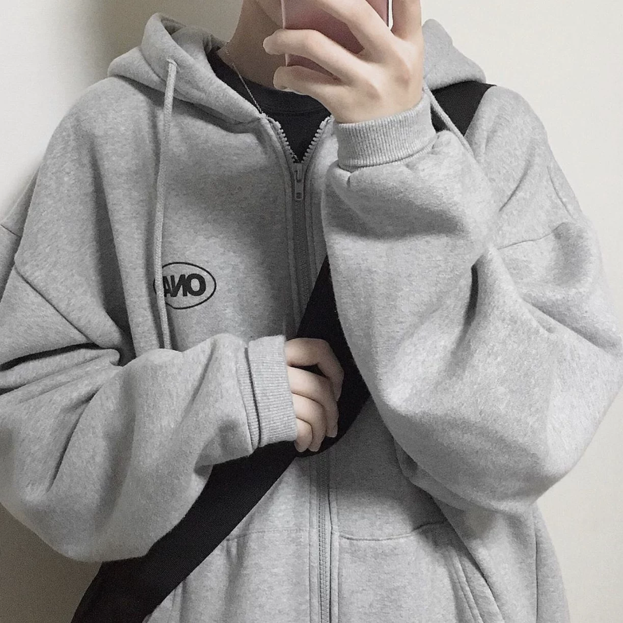 Velvet cardigan for students, winter hoody, oversize, Korean style