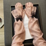 Шелковые нарукавники, комплект с бантиком, летние перчатки, защитный рукав, защита от солнца, защита от ультрафиолета