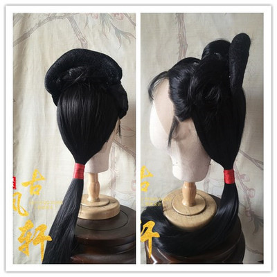 taobao agent Gufeng Xuan Gua Guo's Xue Baozheng Women's Wig Heds Hook Lace Wigs full headhers black