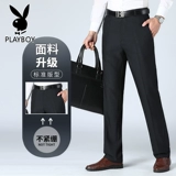 Playboy, летние тонкие штаны, для мужчины среднего возраста, высокая талия, свободный прямой крой