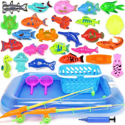 Детские рыбки для рыбалки, детский большой магнитный комплект для мальчиков и девочек для игр в воде, 123456 лет
