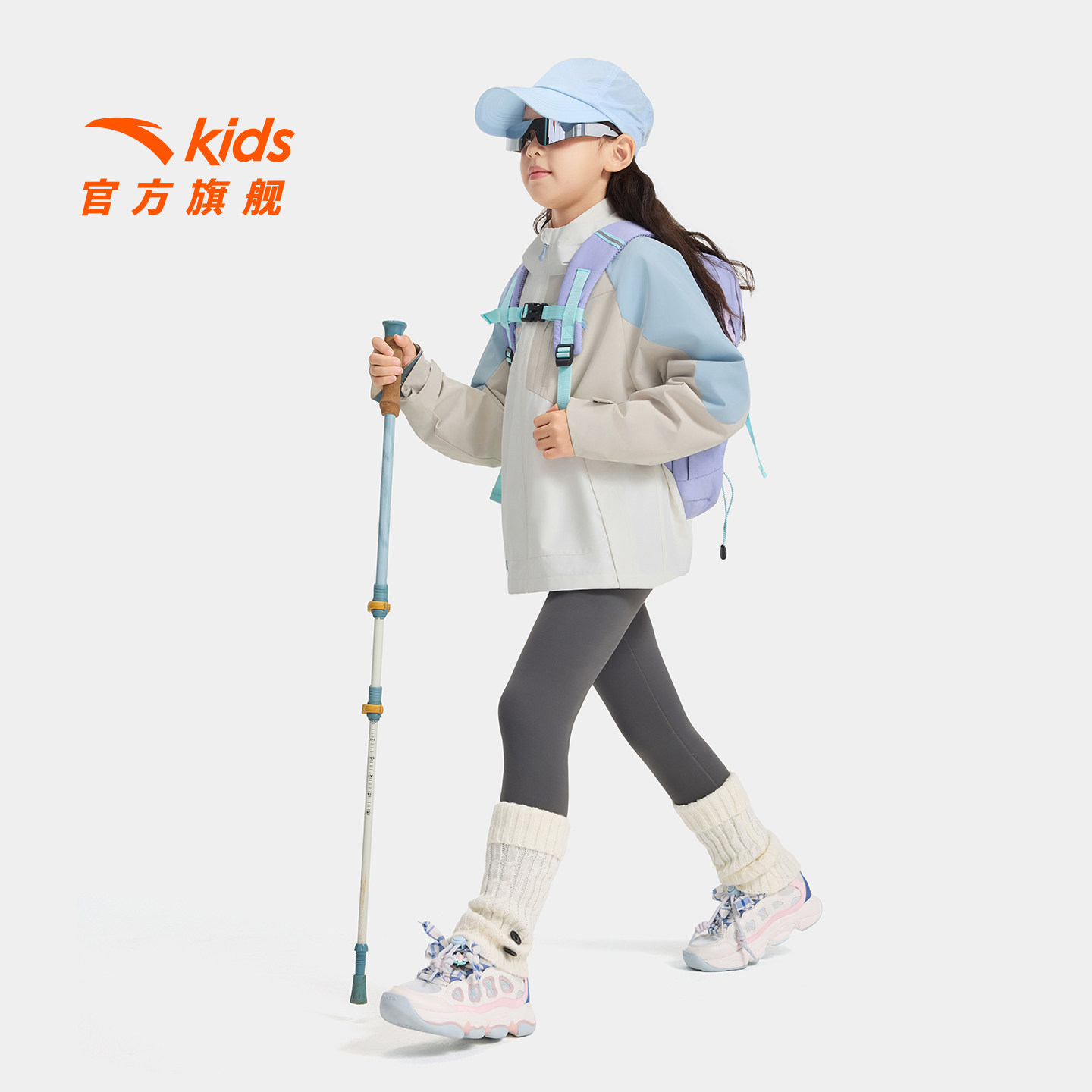晴雨甲安踏儿童女童摇粒绒运动上衣2026年冬新青少年女孩厚外套 粒安实拍商品图