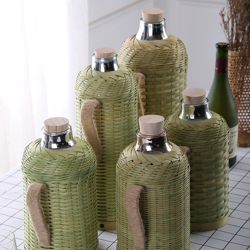Бэмбуко -редактированная серия бутылок с горячей водой серии ретро термос медные покрытие для медного стеклянного стеклянного изделия.