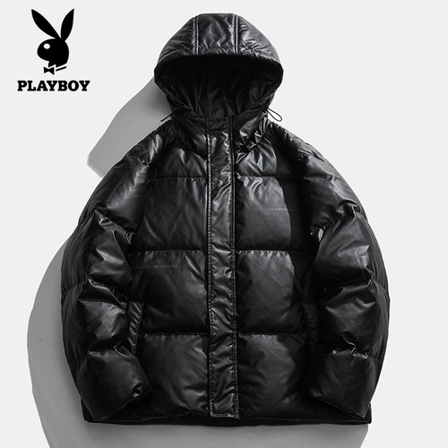 Playboy, мужской короткий пуховик, демисезонная утепленная полиуретановая куртка с капюшоном, 2021 года
