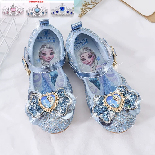 Туфли принцессы Диснея для девочек, Эльза с кристаллами для маленьких девочек, детский день для выступлений, стразы, мягкая подошва «Холодное сердце Эльзы»
