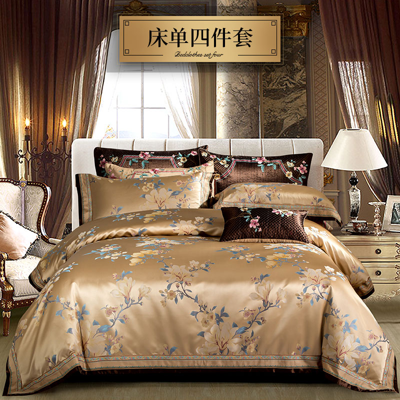 four-piece european-style bedding set, 60-80-piece set of high-end villa model room, home textile american bedding set