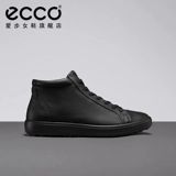 Ecco, кожаные мягкие кроссовки, повседневная обувь из черной кожи, туфли