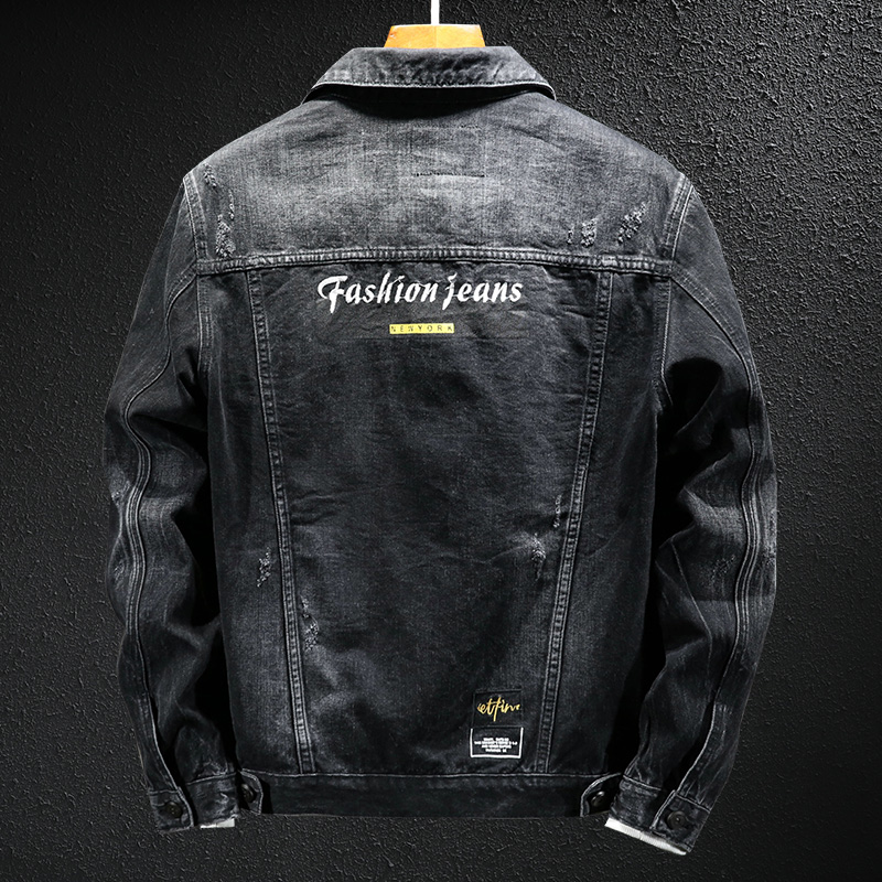 Spring and Autumn New Retro Denim Jacket Men's Trendy Brand Handsome Tooling Jacket Men's Trendy Slim-fitting Versatile Jacket_voghion.com
