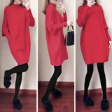 Красная осенняя раскраска, оберег на день рождения, пальто, трикотажное платье, коллекция 2021, осеннее