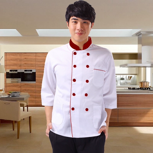 Униформа для отелей, ресторанов, ресторанов, рабочая одежда для шеф-поваров, униформа для шеф-поваров с длинными и короткими рукавами, с рукавами до середины и три четверти, осенняя, зимняя и летняя одежда.