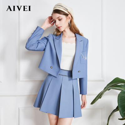 taobao agent AIVEI congratulates Ivy 2023 spring new JK college style chain pocket suit short jacket P0160040