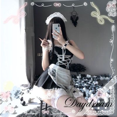 taobao agent Japanese cute black sexy underwear, uniform, set, lace dress