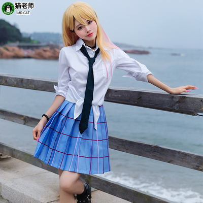 taobao agent Doll, student pleated skirt, uniform, set, wig, cosplay