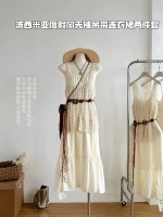 Кружевное платье, длинная юбка, в корейском стиле, по фигуре, стиль бохо