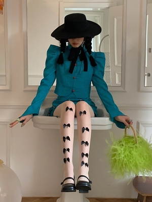 taobao agent CNORAHK niche cute girl bow thin stockings summer thin pure color and thin bottom socks daily